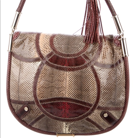 Gucci Patchwork Python & Lizard Britt Shoulder Bag - Picture 4 of 5